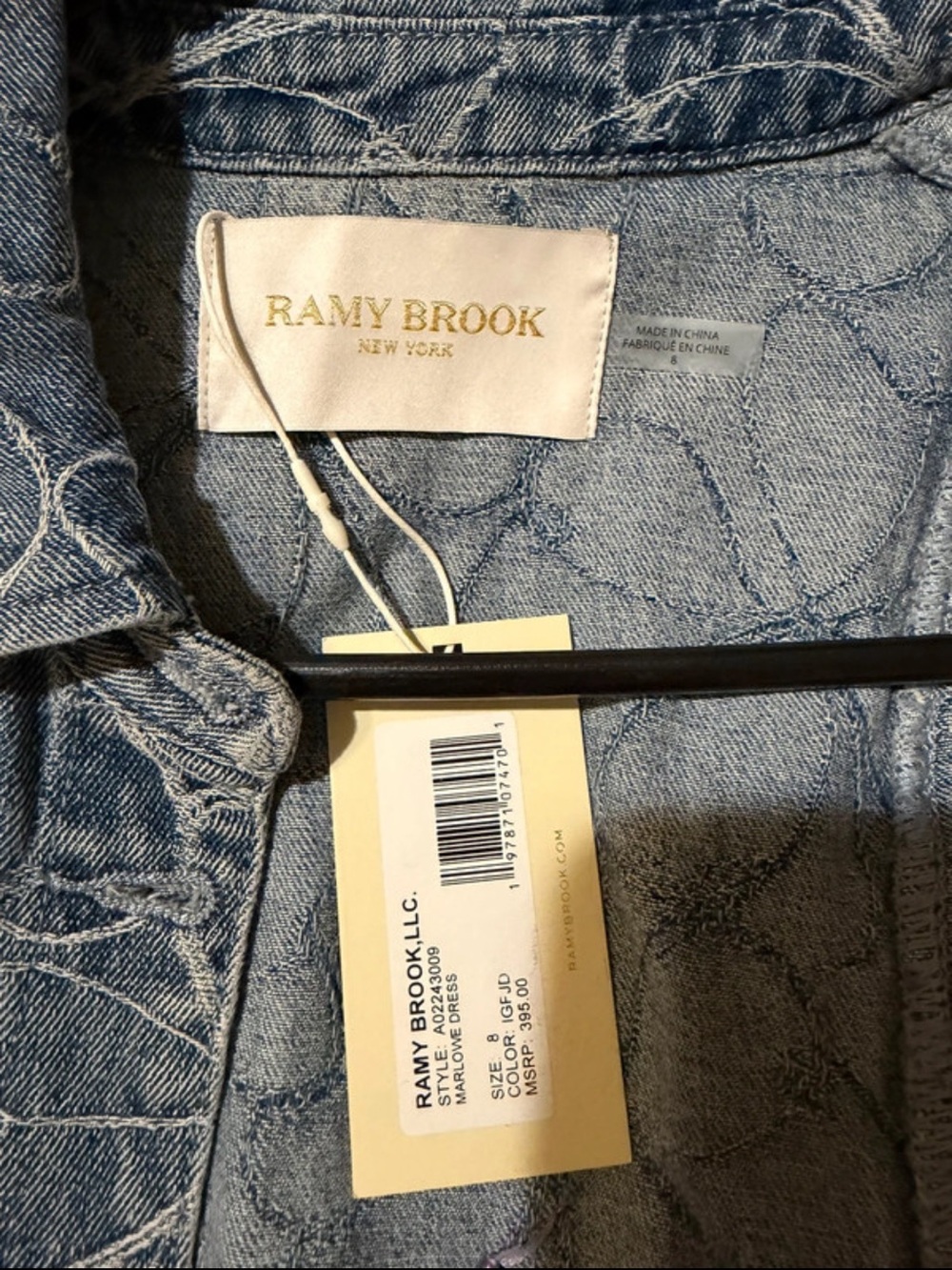 Ramy Brook Blue Denim Floral Button-Front Dress - Picture 3 of 3